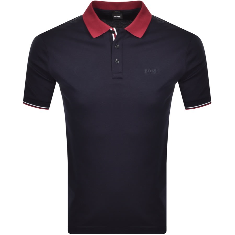 Alternative Image for ProductBOSS Parlay Jersey Short Sleeve Polo T Shirt Navy1